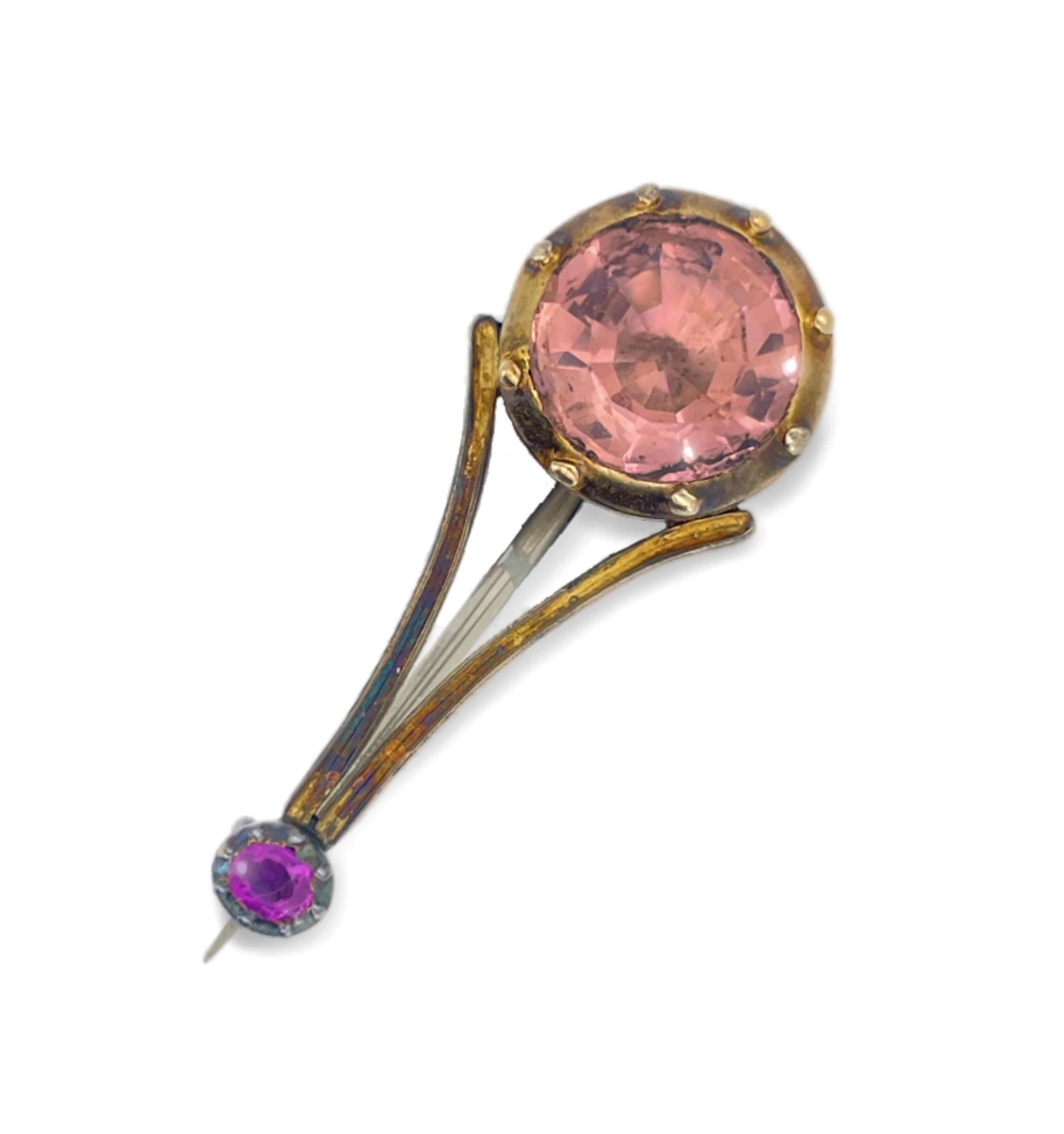 A Georgian topaz and ruby 'Halley's Comet' brooch, early 19th century